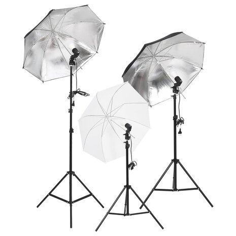 Fotostudioset met verlichtingsset, achtergrond en reflector 2