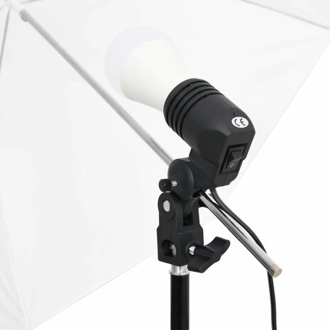 Fotostudioset met verlichtingsset, achtergrond en reflector 6