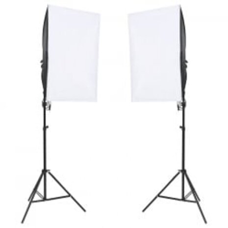 Fotostudioset met verlichtingsset, achtergrond en reflector 2