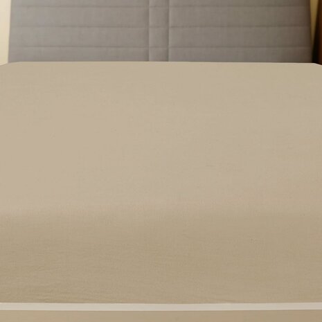 Hoeslaken jersey 90x200 cm katoen taupe 2