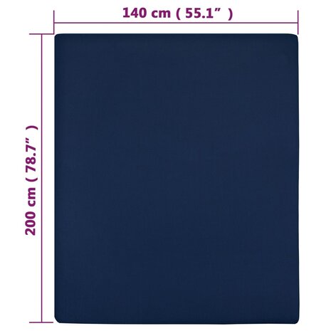 Hoeslaken jersey 140x200 cm katoen marineblauw 4