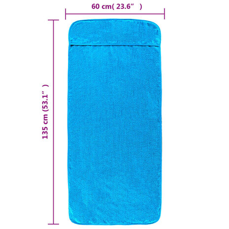 Strandhanddoeken 4 st 400 g/m² 60x135 cm stof turquoise 8