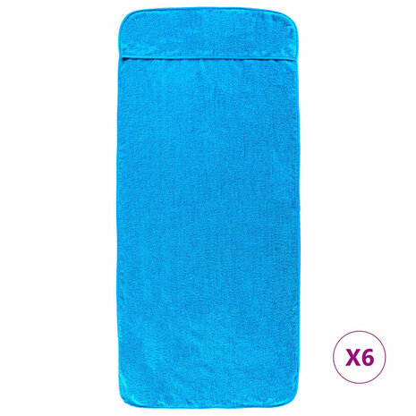 Strandhanddoeken 6 st 400 g/m² 60x135 cm stof turquoise 3