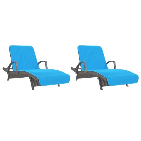 Strandhanddoeken 2 st 400 g/m² 75x200 cm stof turquoise 4