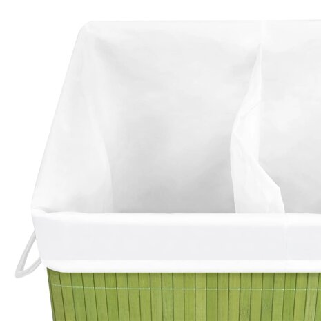 Wasmand met 2 vakken 72 L bamboe groen 7