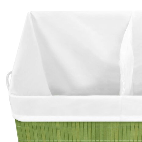 Wasmand met 2 vakken 100 L bamboe groen 7