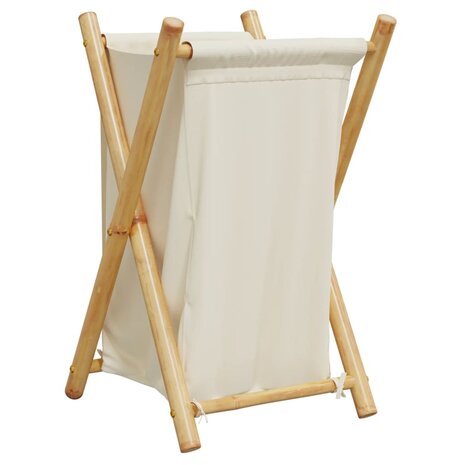 Wasmand 41,5x36x63,5 cm bamboe crèmewit 2