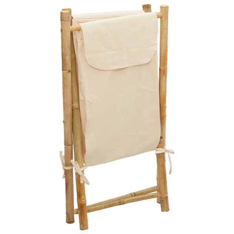 Wasmand 41,5x36x63,5 cm bamboe crèmewit 7