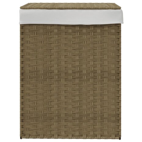 Wasmand met deksel 46x33x60 cm poly rattan 3