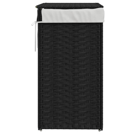 Wasmand met deksel 46x33x60 cm poly rattan zwart 5