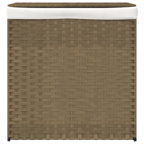 Wasmand met 2 vakken 53x35x57 cm poly rattan 3