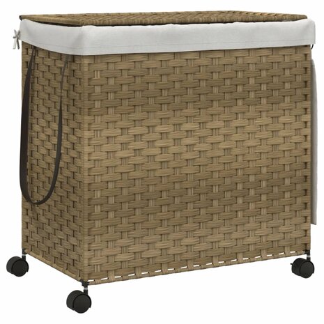 Wasmand op wielen 60x35x60,5 cm rattan 2