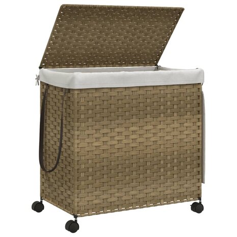 Wasmand op wielen 60x35x60,5 cm rattan 4