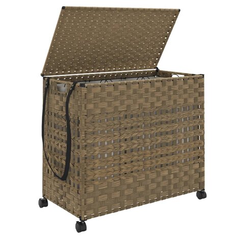 Wasmand op wielen 66x35x60 cm rattan 4