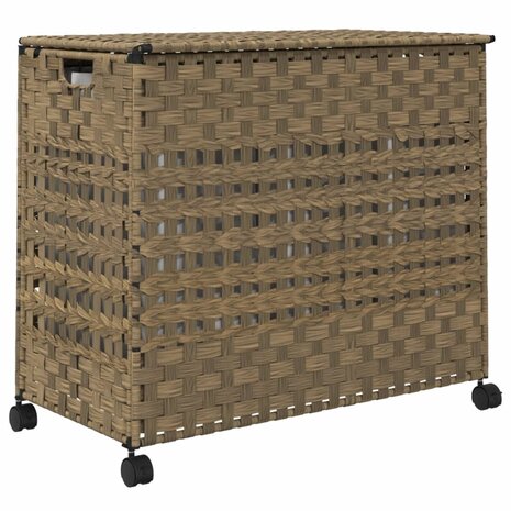 Wasmand op wielen 66x35x60 cm rattan 6