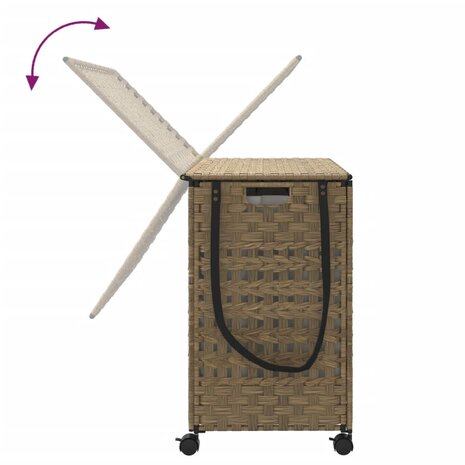 Wasmand op wielen 66x35x60 cm rattan 7