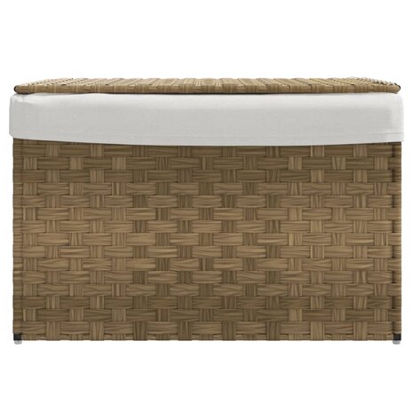 Wasmand met deksel 55,5x35x34 cm poly rattan 3