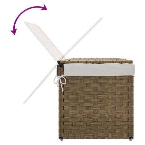 Wasmand met deksel 55,5x35x34 cm poly rattan 7