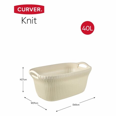 Curver Wasmand Knit 40 L crèmewit 2