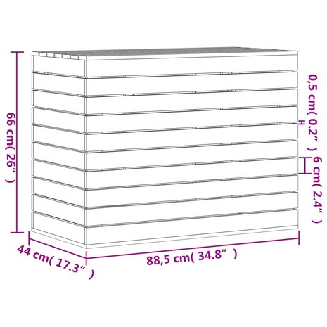 Wasmand 88,5x44x66 cm massief grenenhout 10