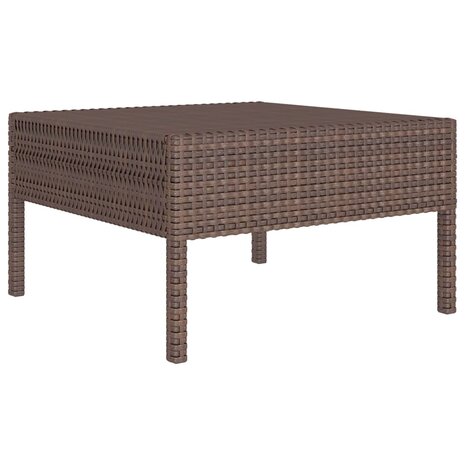 2-delige Loungeset met kussens poly rattan bruin 4