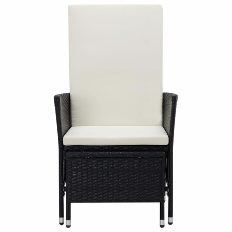 2-delige Loungeset met kussens poly rattan zwart 4