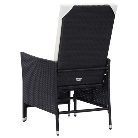 2-delige Loungeset met kussens poly rattan zwart 7