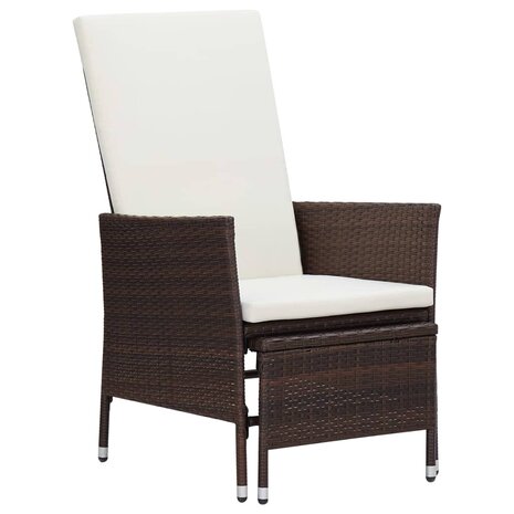 2-delige Loungeset met kussens poly rattan bruin 2