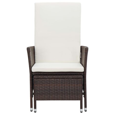 2-delige Loungeset met kussens poly rattan bruin 4