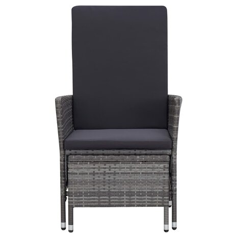 2-delige Loungeset met kussens poly rattan grijs 4