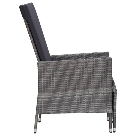 2-delige Loungeset met kussens poly rattan grijs 5