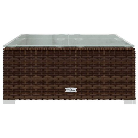 3-delige Loungeset met kussens poly rattan bruin 6