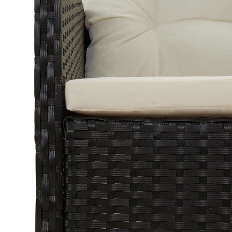 2-delige Loungeset met kussens poly rattan zwart 7