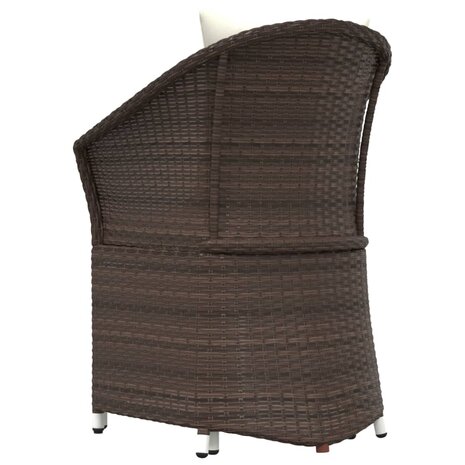 2-delige Loungeset met kussens poly rattan bruin 7