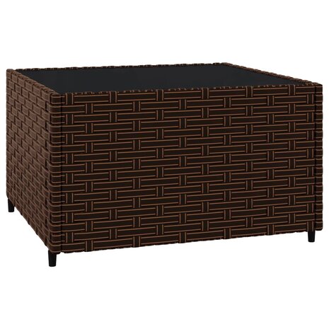 3-delige Loungeset met kussens poly rattan bruin 7