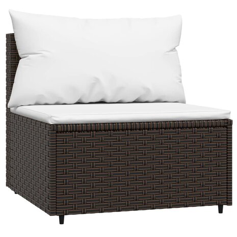 3-delige Loungeset met kussens poly rattan bruin 4