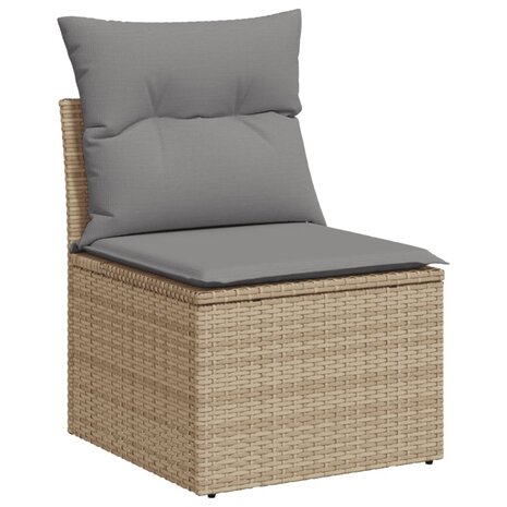 3-delige Loungeset met kussens poly rattan gemengd beige 4