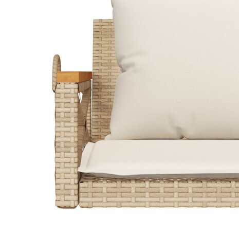 Schommelbank met kussens 109x62x40 cm poly rattan beige 8