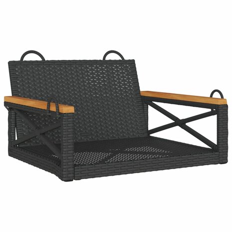 Schommelbank 63x62x40 cm poly rattan zwart 2