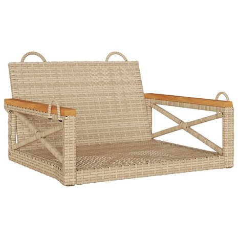 Schommelbank 63x62x40 cm poly rattan beige 2