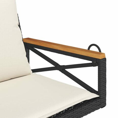 Schommelbank met kussens 63x62x40 cm poly rattan zwart 7