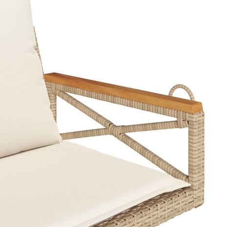 Schommelbank met kussens 63x62x40 cm poly rattan beige 7