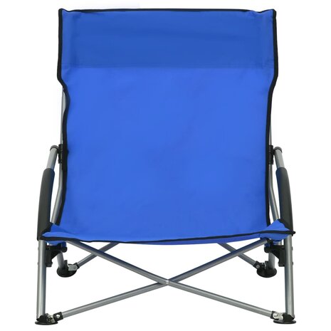 Strandstoelen 2 st inklapbaar stof blauw 3