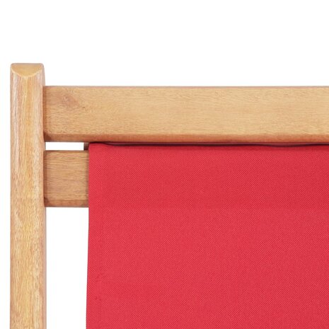 Strandstoel inklapbaar stof en houten frame rood 7