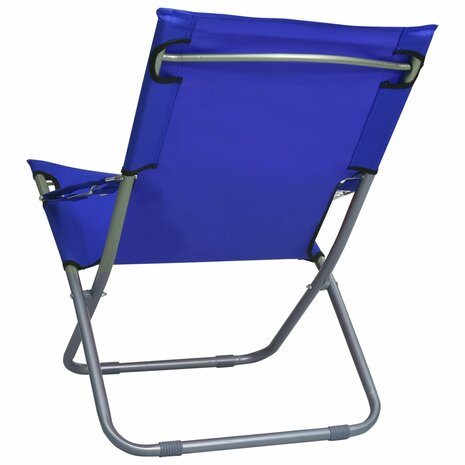 Strandstoelen 2 st inklapbaar stof blauw 5