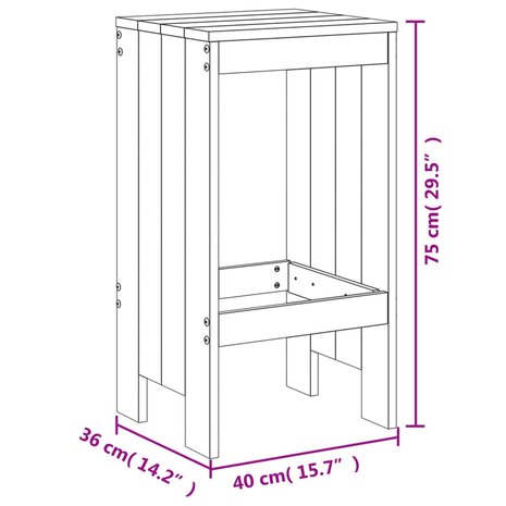 3-delige Barset massief grenenhout wit 10