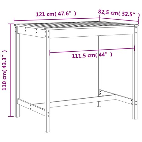 5-delige Barset massief grenenhout wit 9