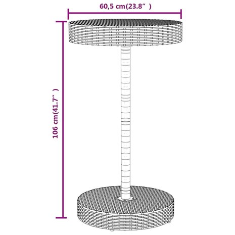 3-delige Tuinbarset poly rattan en massief acaciahout grijs 8