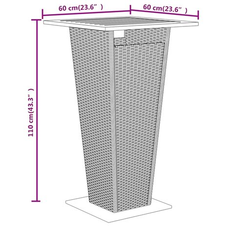 3-delige Tuinbarset poly rattan en massief acaciahout grijs 8