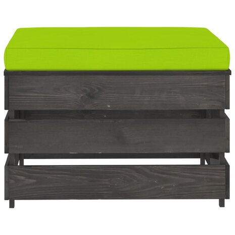 Hocker sectioneel met kussen grijs geïmpregneerd hout 2